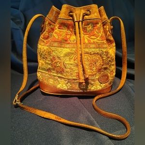Vintage Liz Claiborne tapestry bucket purse
